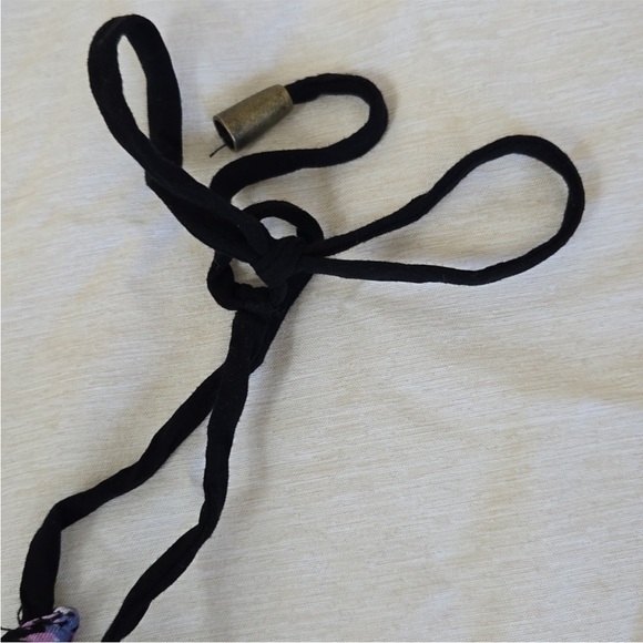 Free People daisy babe halter tank top purple floral crop top xs tie - Picture 5 of 9